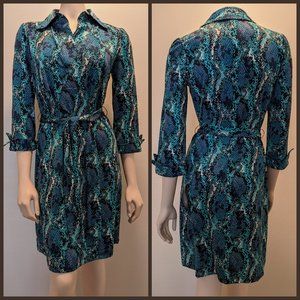 INC Collared Dress Snake Print Sz M NWT